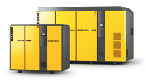 Compressores de parafuso não lubrificados com arrefecimento a água.