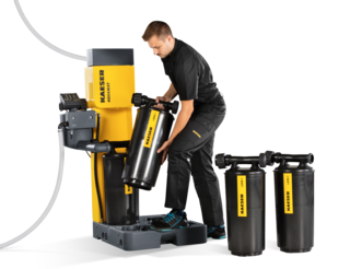 A válvula nos filtros evita derrames de líquidos.