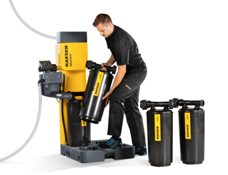 A válvula nos filtros evita derrames de líquidos.