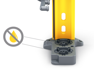 Os bujões fornecidos asseguram segurança adicional.