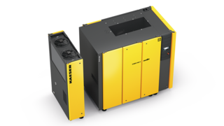 Compressor de parafuso CSDX com secador integrado.