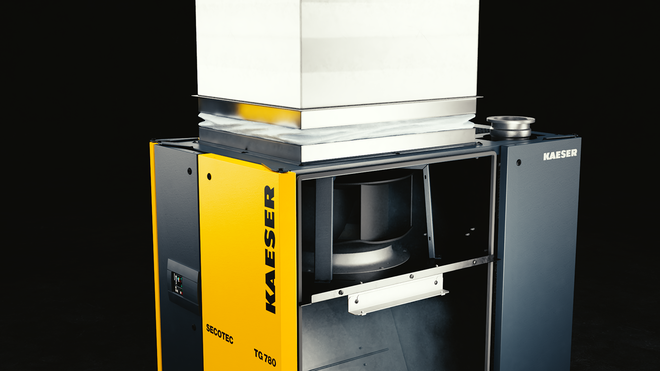 A inovação do novo secador por refrigeração SECOTEC é o ventilador radial.