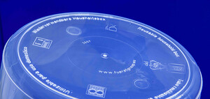 Base de uma garrafa de plástico produzida pela Fürst GmbH.